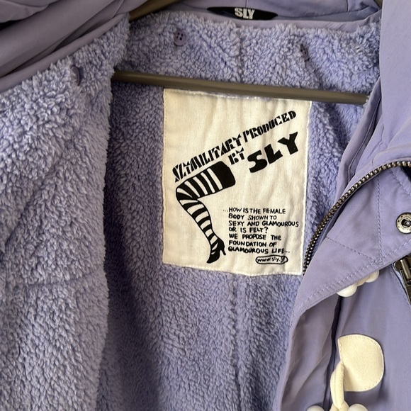 SLY N3B coat jacket size 2 medium purple Moussy - Picture 4 of 9